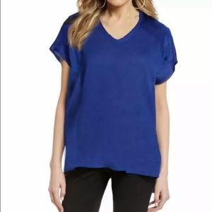 Eileen Fisher Habutai Silk & Linen Blouse